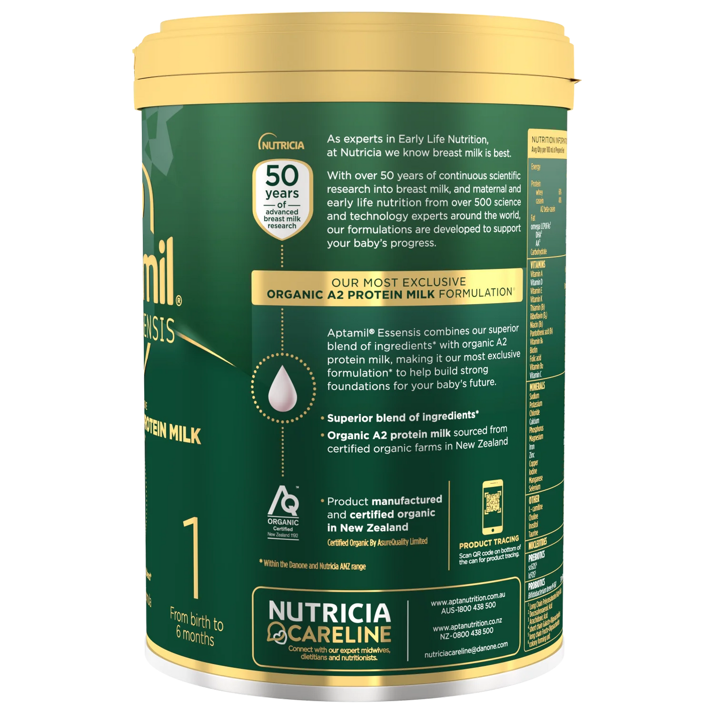 Aptamil® Essensis นมโปรตีน A2 ออร์แกนิก 1 (0-6 เดือน) 