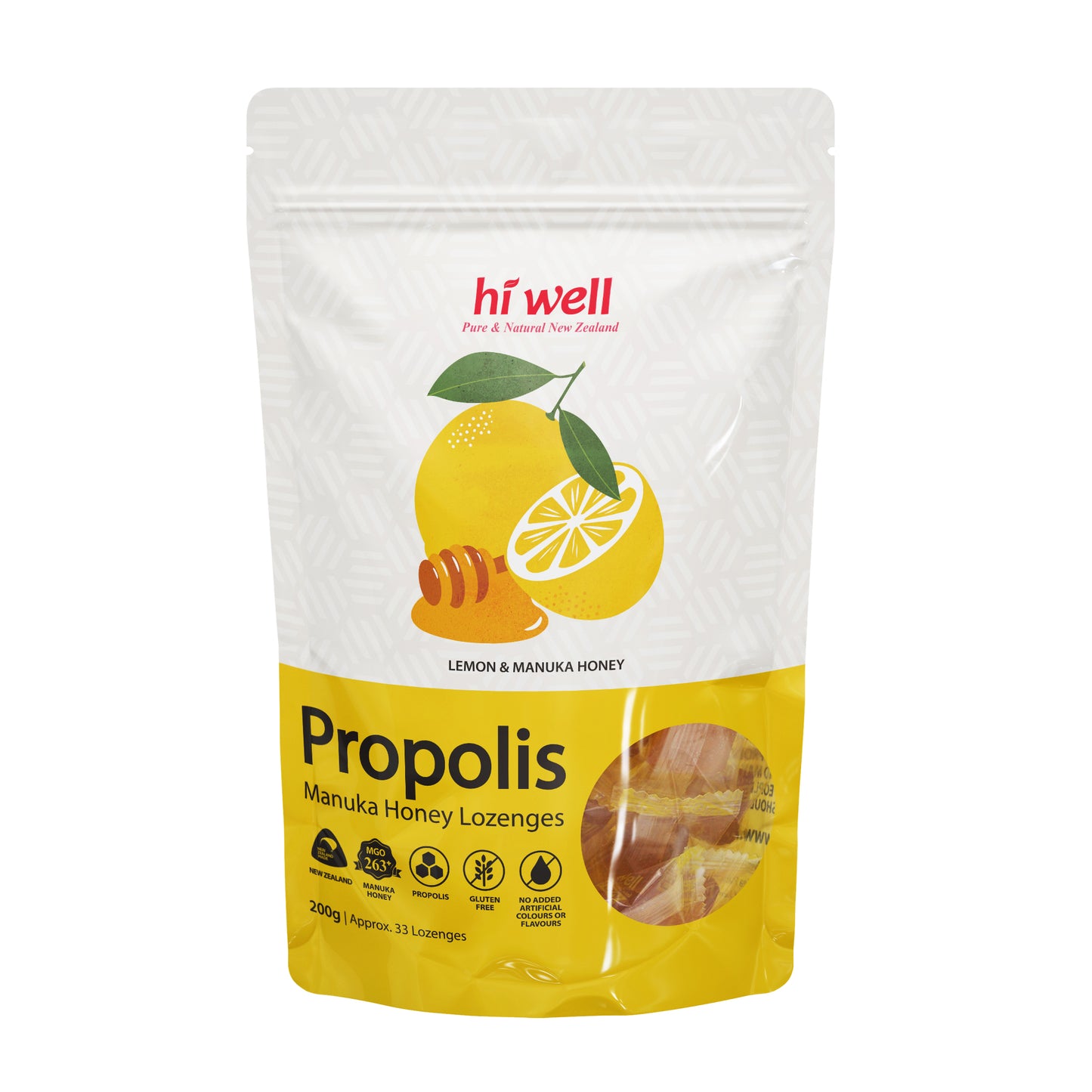 Hi Well Propolis Manuka Honey Lozenges Lemon&Manuka Honey200g