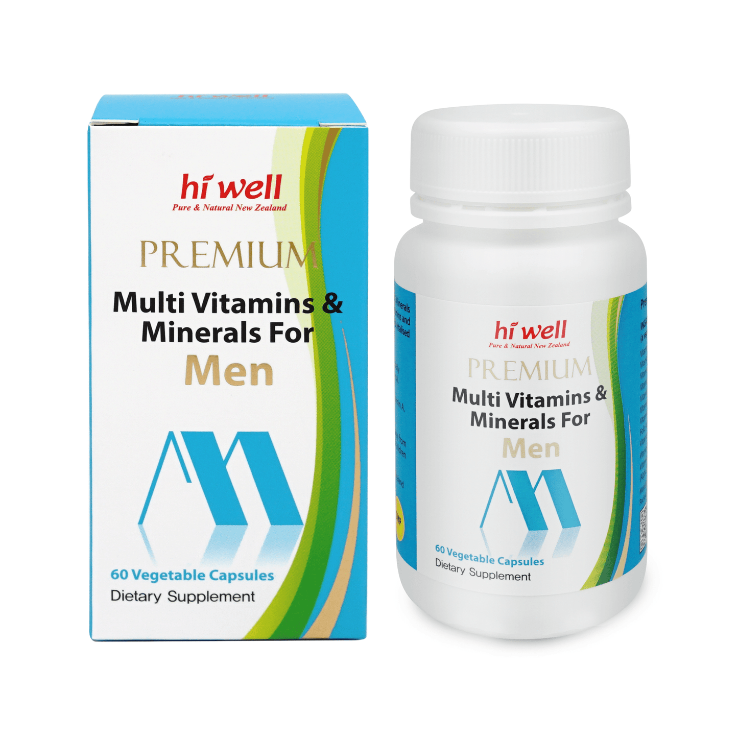 Hi Well Premium Multi Vitamins&Minerals for Men 60 Vege Capsules