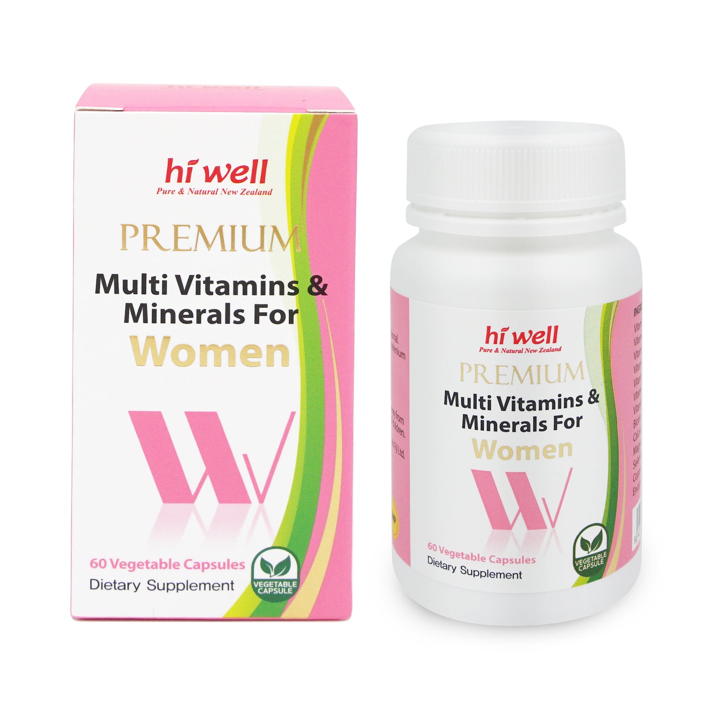 Hi Well Premium Multi Vitamins&Minerals for Women 60 Vege Capsules