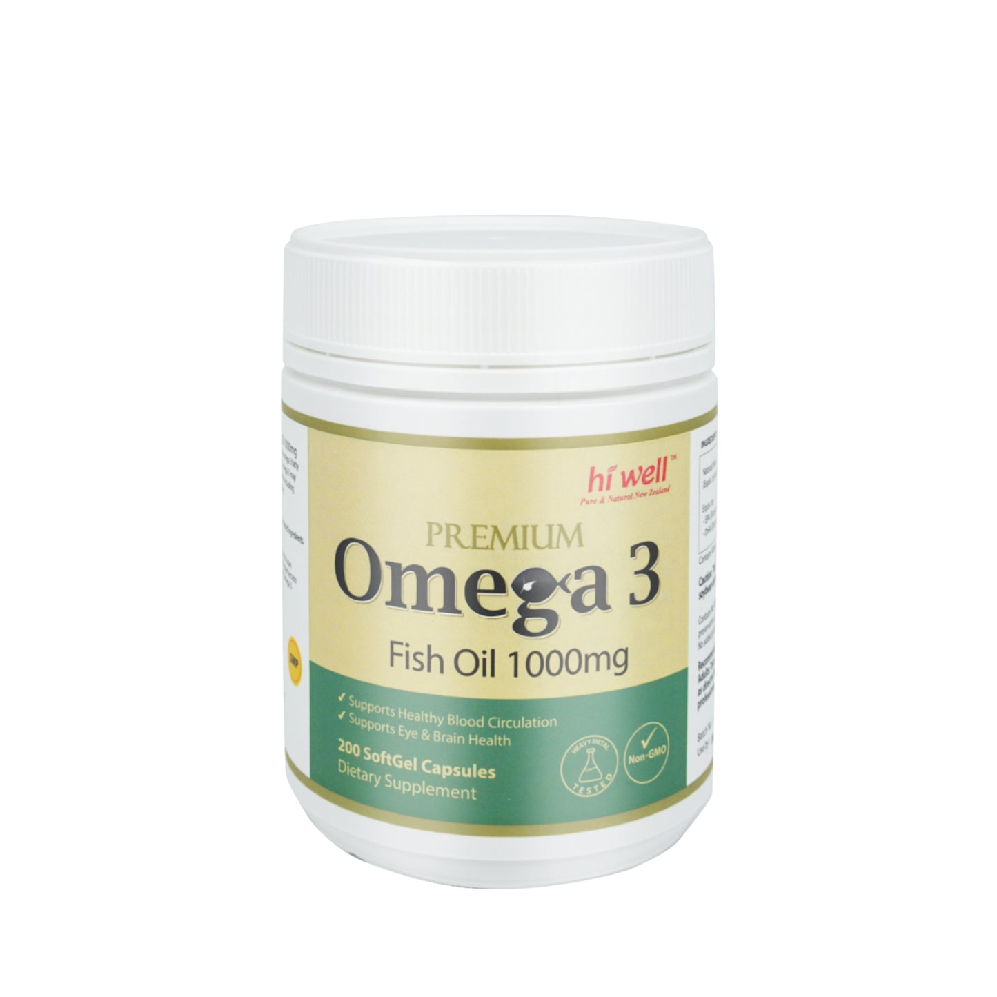 Hi Well Omega 3 with Vitamin E 200 Softgels