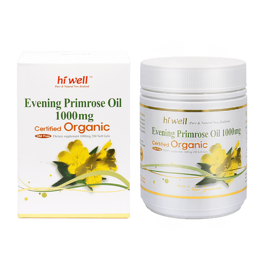 Hi Well Organic Evening Primrose Oil 1000mg (EPO) 200 Softgels