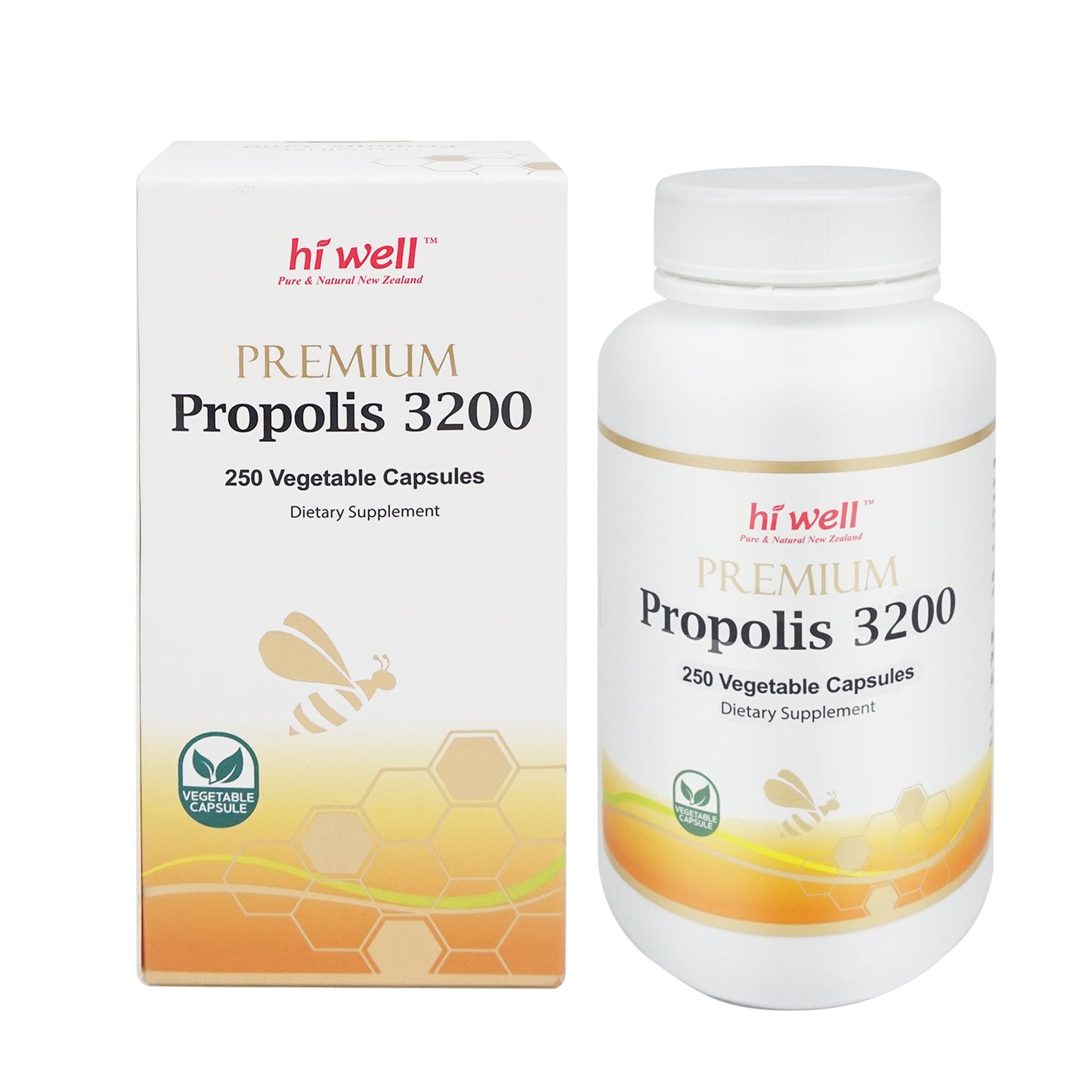 Hi Well Premium Propolis 3200 250 Vege Capsules