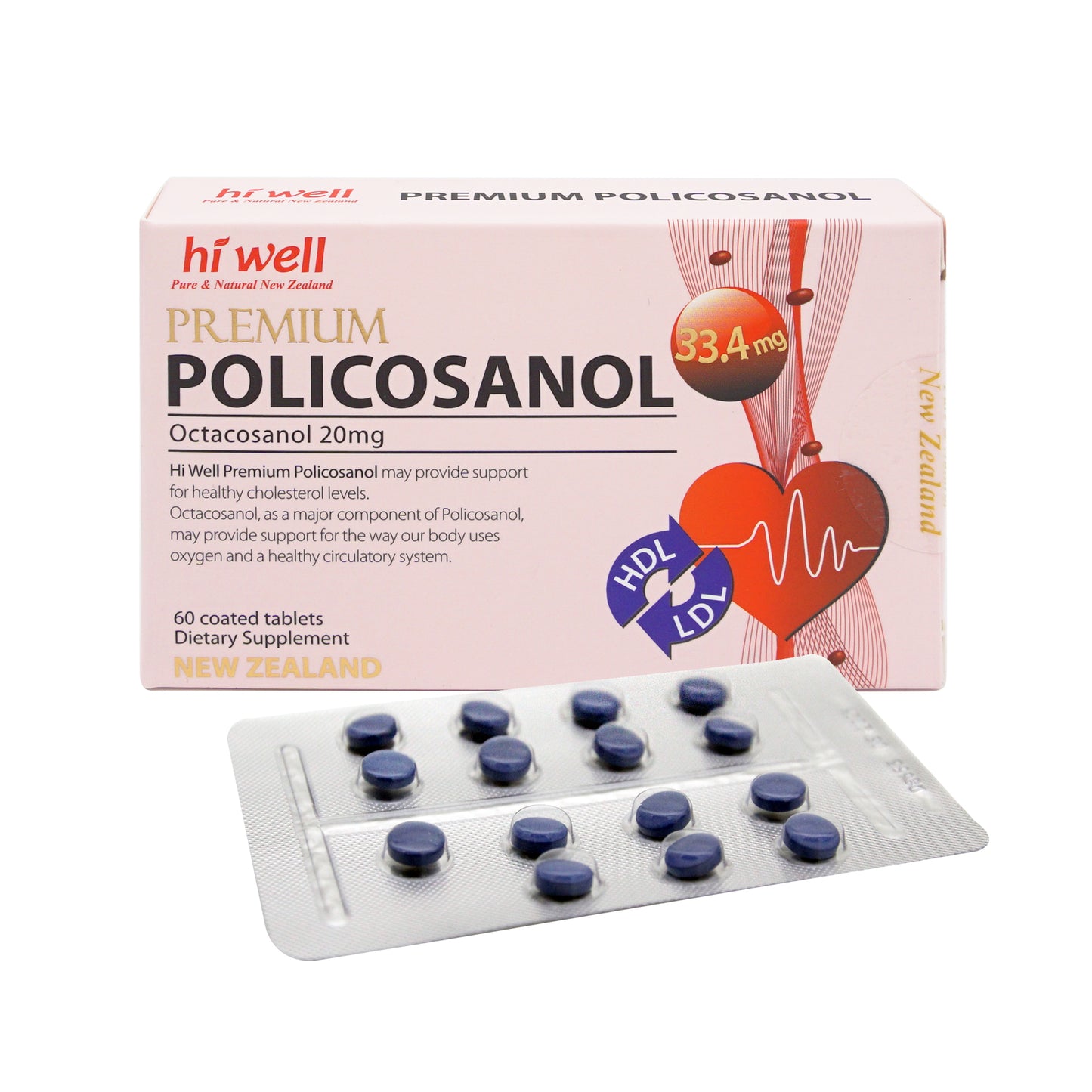 Hi Well Premium Policosanol 60 Tablets